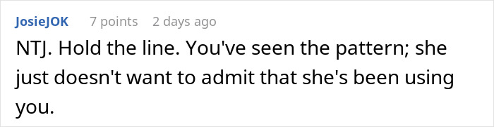 Comment text on a forum discussing hurt feelings in the best friend backup plan relationship.