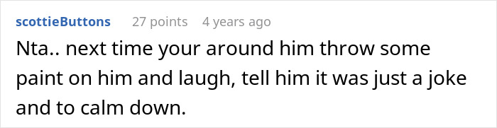 Screenshot of an online comment advising to prank the brother-in-law’s girlfriend, relating to groom pranks and wedding issues.