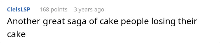 Comment on a forum post about a woman leave fiance over boyfriend, expressing humor about people losing their cake.