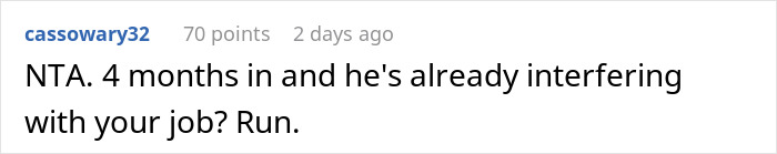 Screenshot of an online comment discussing a guy unable to handle actress girlfriend changing in front of other men.