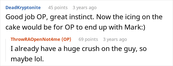 Reddit conversation showing a woman suggesting an open relationship and the guy immediately breaking up with her.