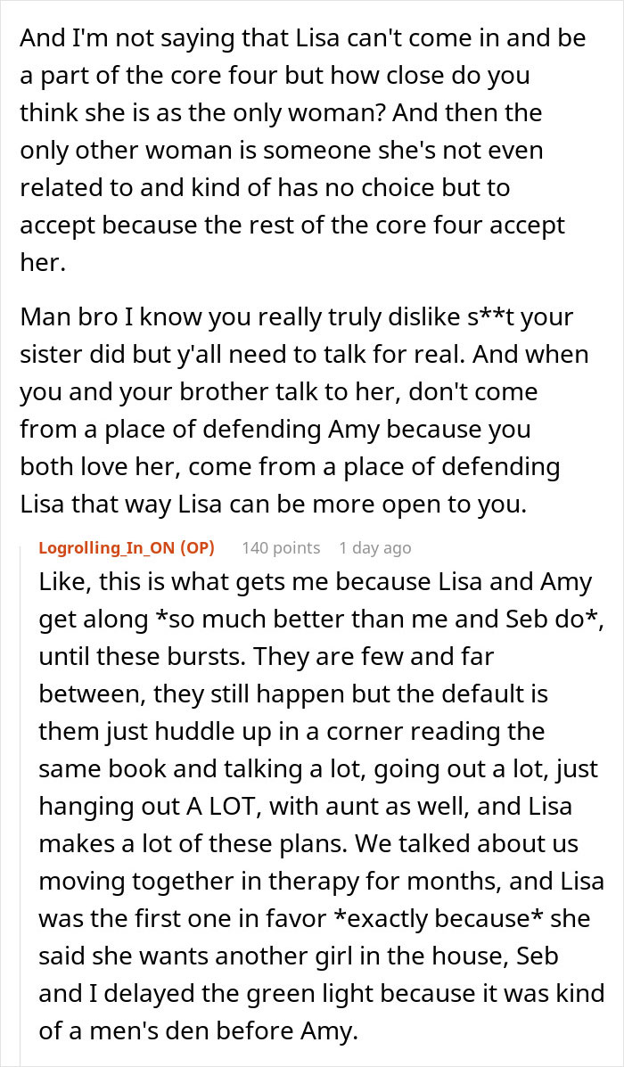 Text conversation about family dynamics highlighting widowed dad finding love again while dealing with teen daughter's jealousy issues.
