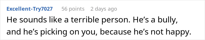 Comment on social media expressing that a person is a bully picking on someone who is not happy.