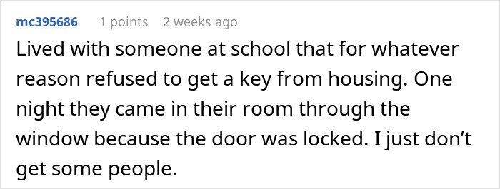 Text post showing a user sharing a story about roommates and being fed up with acting as their personal doorman.