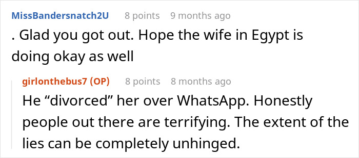 Screenshot of an online discussion about a woman marrying soon and exposing her husband's big secret.