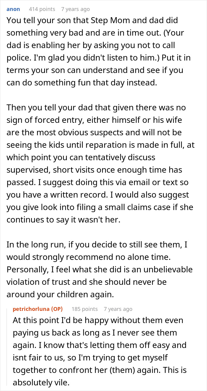 Advice discussion about couple suspects wife's step-mom stealing food leading to potential CPS involvement.