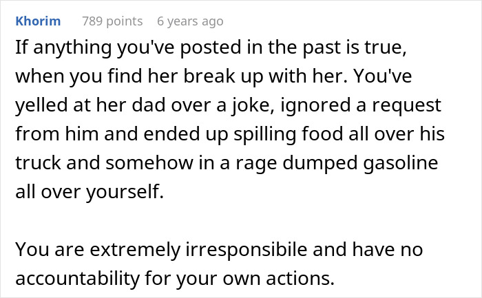 Comment text discussing a gullible lady taking her boyfriend&rsquo;s prank seriously and worrying about the FBI.