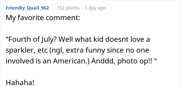 Text post showing a social media comment about cultural celebration misunderstandings involving Muslim MIL and grandson. Text post showing a social media comment about cultural celebration misunderstandings involving Muslim MIL and grandson.