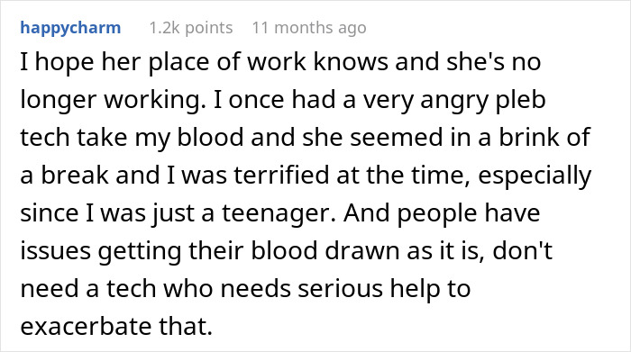 Comment about a psychiatric nurse struggling emotionally, highlighting issues of mental health and workplace concerns.