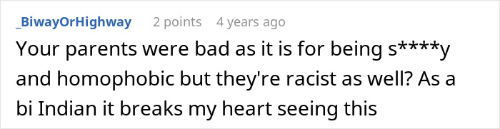 Screenshot of a Reddit comment discussing family betrayal and the audacity to ask for a kidney after mistreatment.