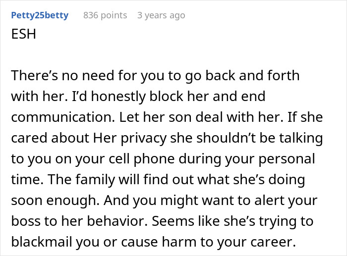 Comment discussing nurse stressed about MIL on a secret date, concerned about HIPAA and privacy issues affecting communication.