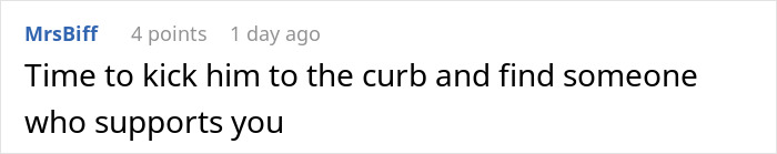 Screenshot of an online comment advising a woman to leave her boyfriend who feels threatened by her success.