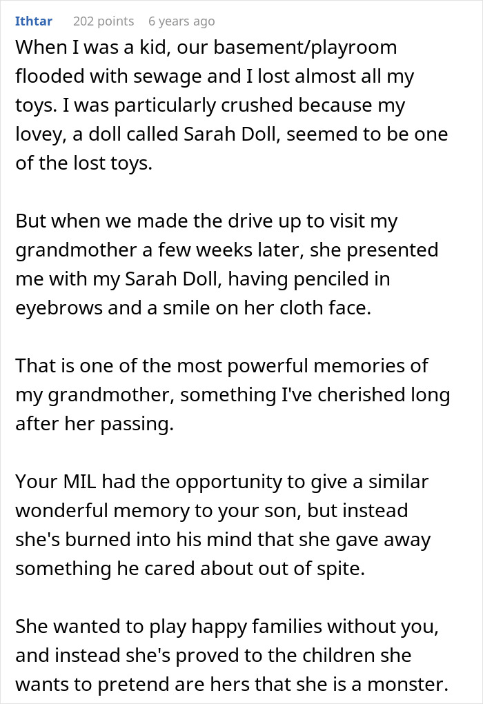 Text post discussing an evil MIL tormenting son&rsquo;s wife, lying, and showing no sympathy after home burns down.