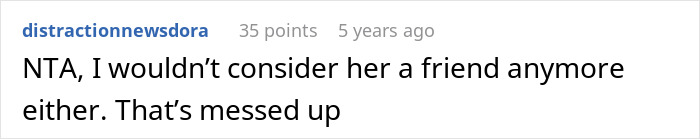 Screenshot of an online comment discussing a friend refusing to cut her long hair for a sister&rsquo;s wig request.