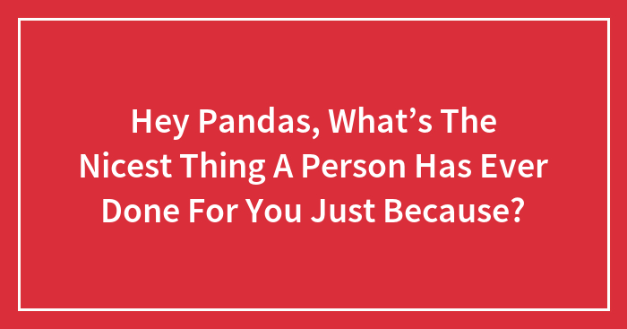 Hey Pandas, What’s The Nicest Thing A Person Has Ever Done For You Just Because?