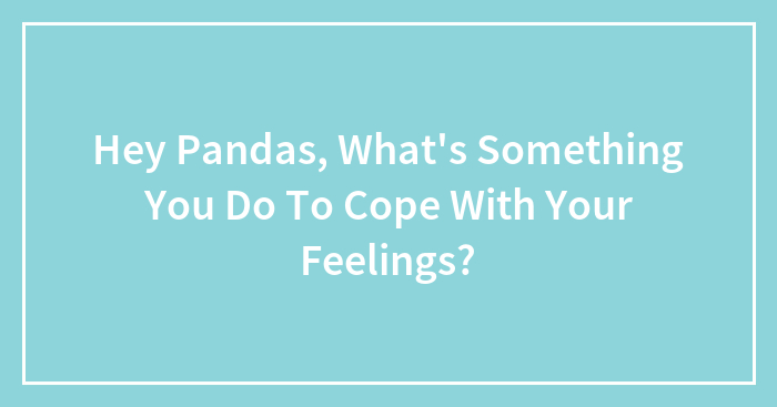 Hey Pandas, What’s Something You Do To Cope With Your Feelings?