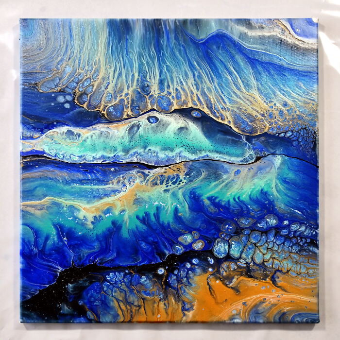 Phantasy Landscape: My Acrylic Pour Painting With Pva Glue Tutorial