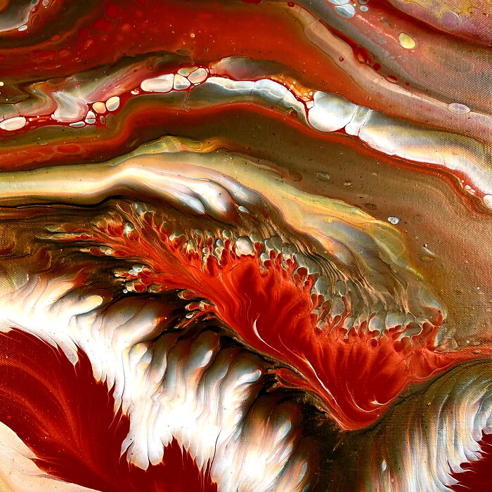 Heart Of The Inferno: Acrylic Pour With Explosive Blends