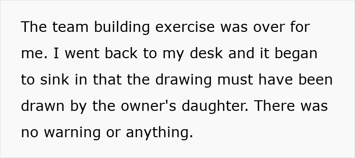 Man reflects on crude drawing at work that led to firing, befriends woman who drew it, uncovering her tragic story.