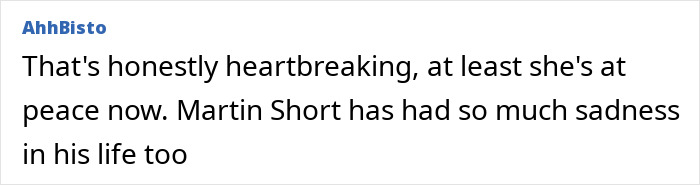 Comment expressing sympathy about Martin Short’s daughter Katherine’s surprising name change and unexpected passing. Comment expressing sympathy about Martin Short’s daughter Katherine’s surprising name change and unexpected passing.