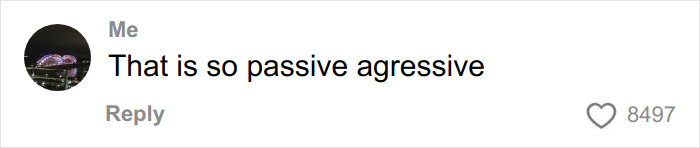 Comment saying that something is passive aggressive, with 8497 likes, discussing Dax Shepard and Kristen Bell.