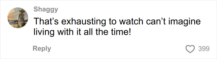 Comment from Shaggy expressing exhaustion watching something, related to Dax Shepard not a fan of Kristen Bell discussion.