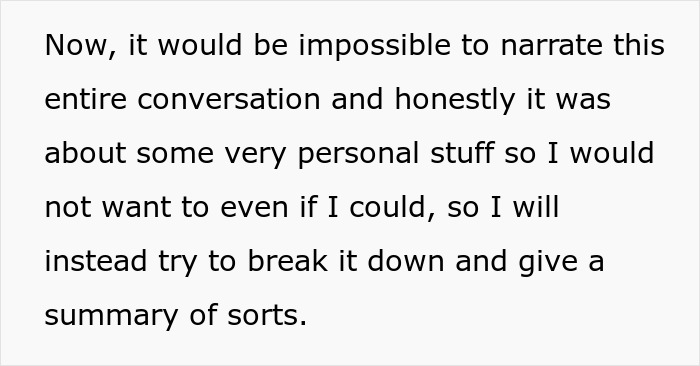 Text excerpt discussing a personal conversation related to a man giving his wife a second chance.