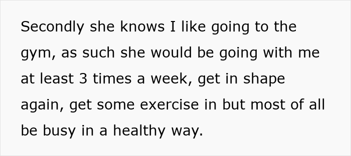 Text excerpt about a man giving his wife a second chance and their plans to exercise together for a healthy lifestyle.