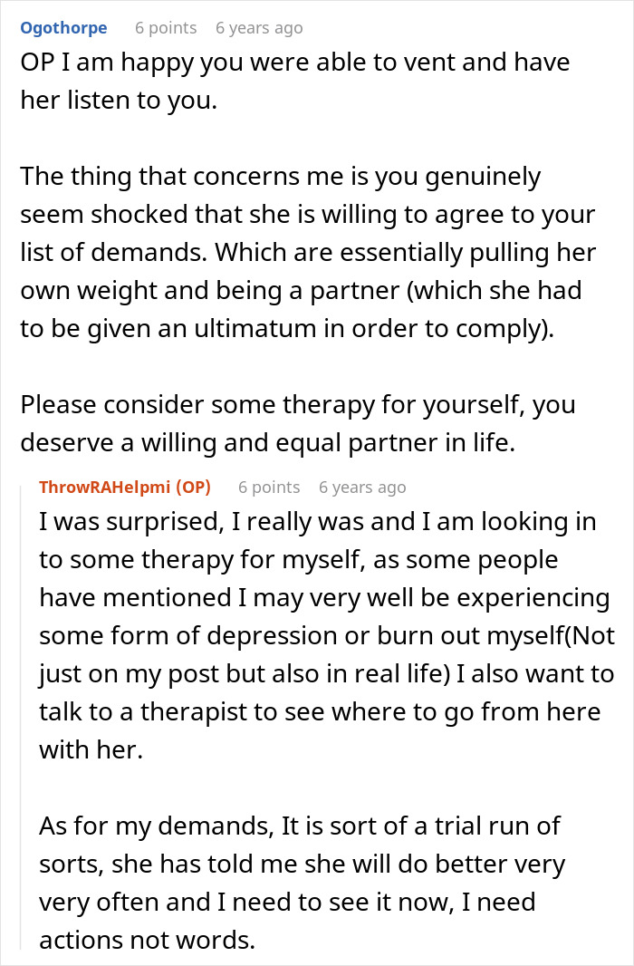 Screenshot of an online forum discussing a man giving his wife a second chance after she leaves and begs to come back.
