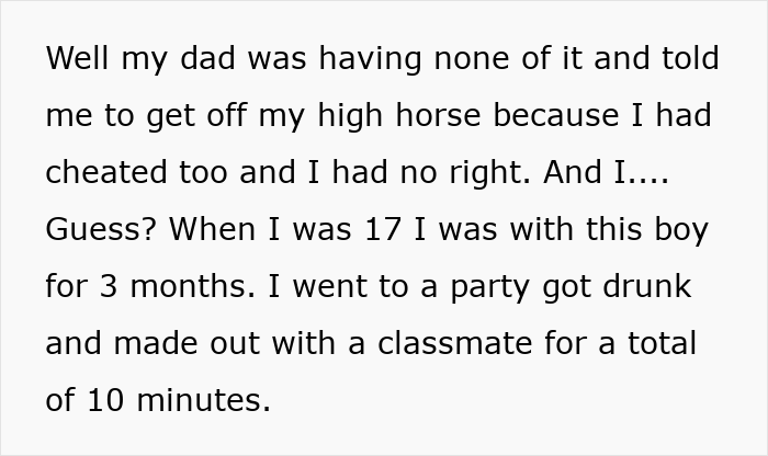 Text excerpt discussing a daughter refusing to support her dad and his mistress in wedding roles due to past relationship issues.