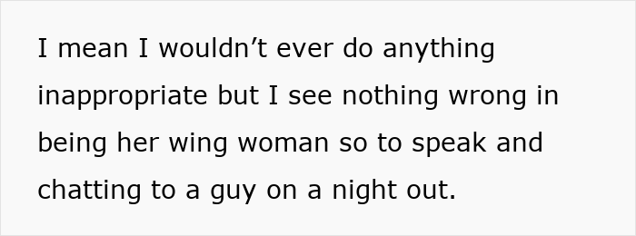 ALT text: Text about a lady playing wing woman for her man-crazy best friend while facing heat from hubby and sister