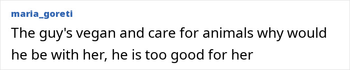 Comment about vegan and care for animals, discussing relationship doubts, analyzed by body language expert on tightly controlled moves.