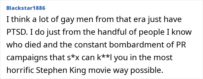 Text excerpt from Tim Gunn on the heartbreaking reason behind 43 years of celibacy shared in a candid online post.