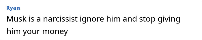 Comment by user Ryan criticizing Elon Musk, fueling theories about something really bad coming related to Musk's statements.