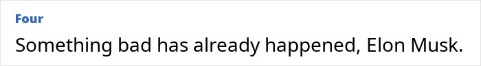 Text excerpt saying something bad has already happened, referencing Elon Musk, sparking theories of upcoming events.