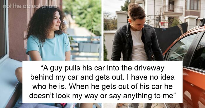 Guy Explodes At Woman After Parking In Her Driveway, Shuts Up The Second Her Male Friend Appears