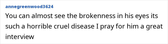 Comment on Eric Dane’s ALS diagnosis, expressing sympathy and mentioning the disease's impact and a prayer for him.