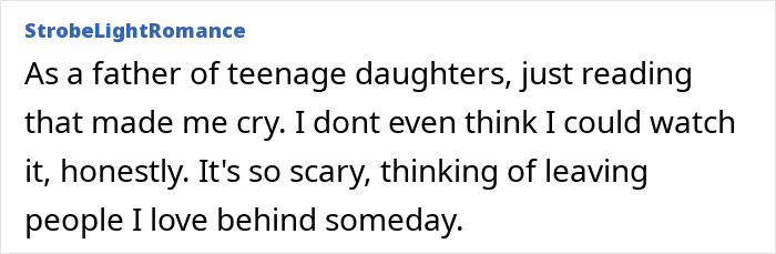Comment about Eric Dane recorded heartbreaking last words for his teenage daughters, expressing the fear of leaving loved ones behind.