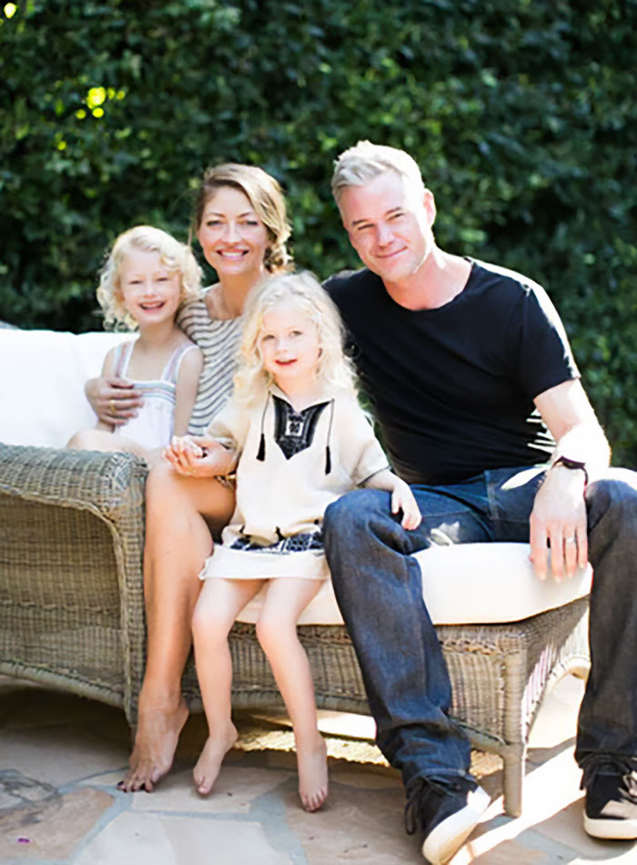 Eric Dane sitting outdoors with family, highlighting GoFundMe for Eric Dane's daughters amid backlash.