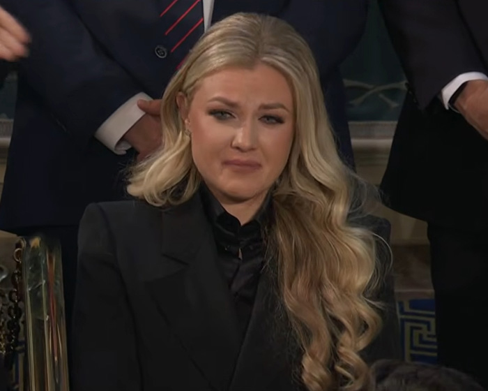 Erika Kirk reacting emotionally as Trump mentions her during the State of the Union address, capturing viral moment. Erika Kirk reacting emotionally as Trump mentions her during the State of the Union address, capturing viral moment.