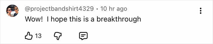 User comment on social media with casual profile picture, sharing hope for a breakthrough related to Nancy Guthrie kidnapper case.