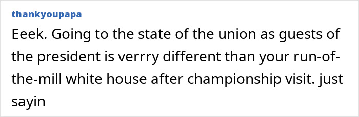 Comment on social media about US Olympics hero Jack Hughes responding to women's team rejecting White House invite. Comment on social media about US Olympics hero Jack Hughes responding to women's team rejecting White House invite.