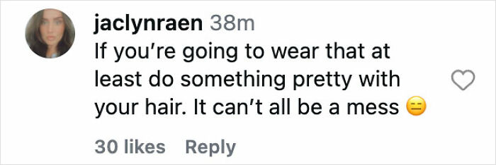 Screenshot of a social media comment reacting to Heidi Klum&rsquo;s Grammys look featuring Bianca Censori, 2026 edition.
