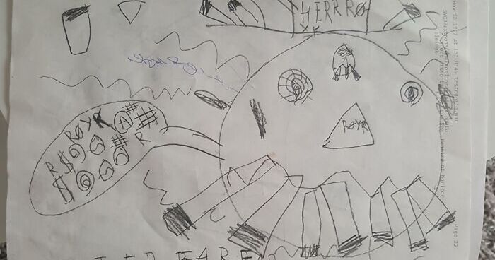 “Terrifying Self-Portrait”: 41 Times Kids Proudly Presented Their Wild Drawings As Art