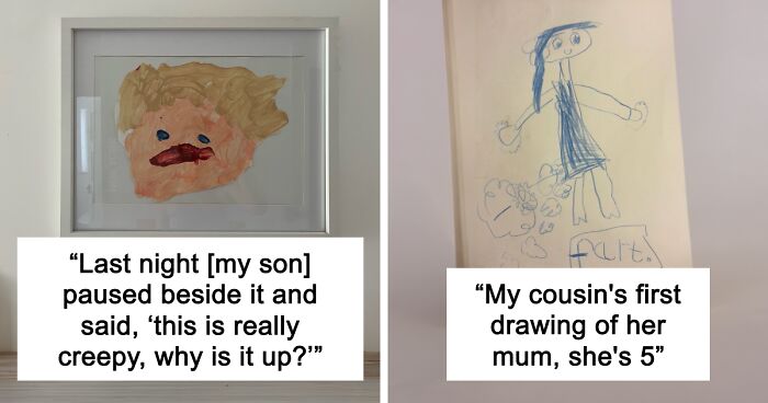 “Terrifying Self-Portrait”: 41 Times Kids Proudly Presented Their Wild Drawings As Art