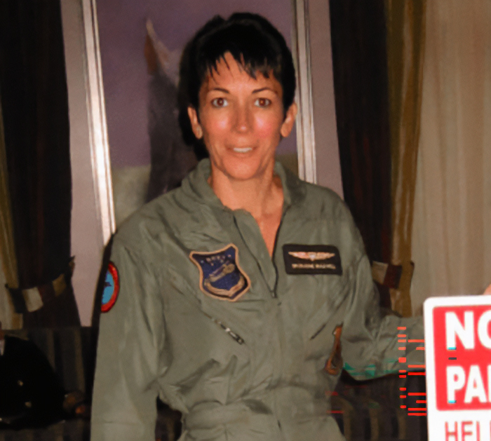 Woman in a green military-style jacket in an indoor setting related to Epstein files and Ghislaine Maxwell reports.