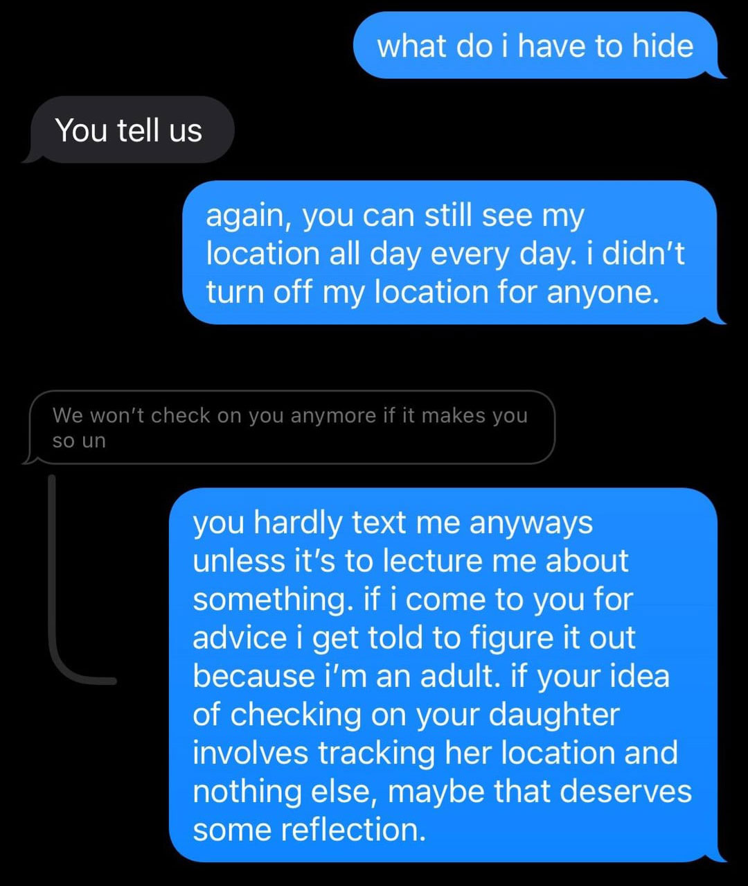 Mom Scolds 20YO For “Turning Off” Her Location, Daughter Just Snaps Over It Being Her Only Concern Mom Scolds 20YO For “Turning Off” Her Location, Daughter Just Snaps Over It Being Her Only Concern