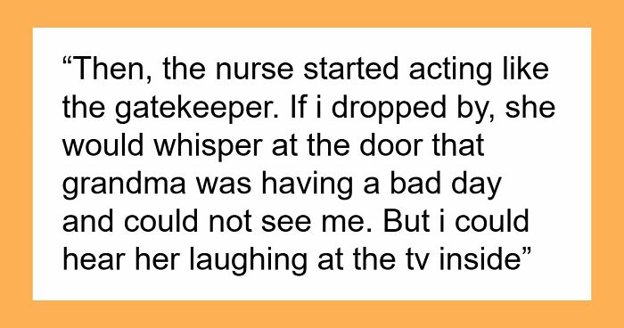 Woman Uses Spare Key To Check On Grandma, Finds Nurse Acting A Little Too Comfortable