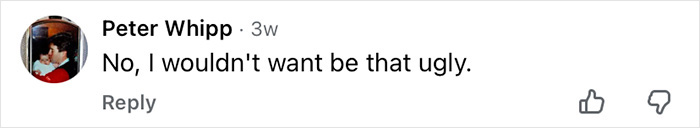 Comment on social media discussing how Mickey Rourke would look today without his dramatic cosmetic procedures.