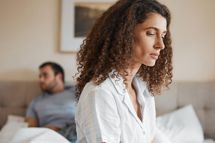 Wife feeling distant and unhappy with husband, realizing lack of comfort, and responding with equal effort in relationship. Wife feeling distant and unhappy with husband, realizing lack of comfort, and responding with equal effort in relationship.